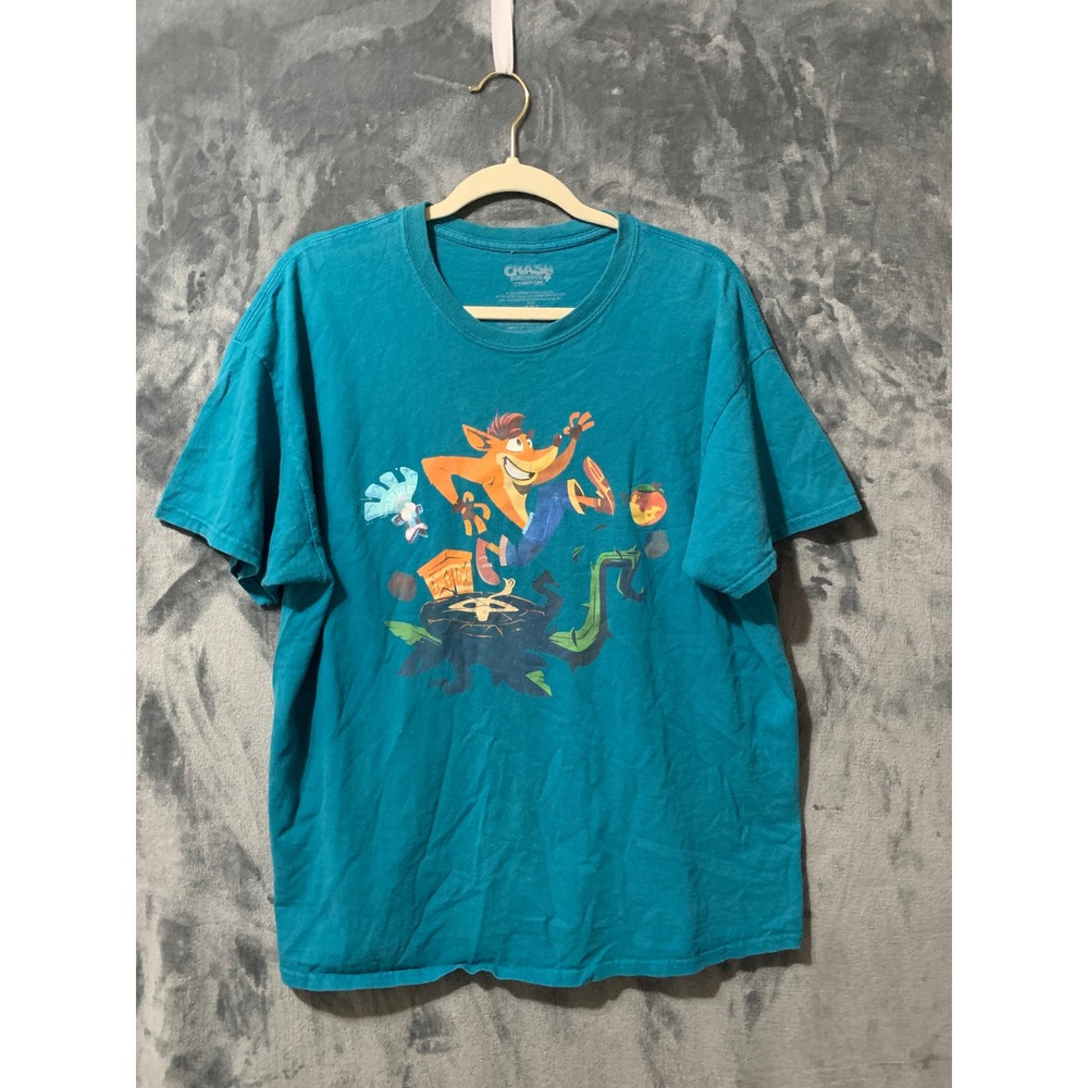 Activision T-Shirt Mens XL Crash Bandicoot 4 It's About Time Teal Graphic Tee